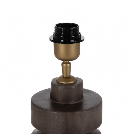 Baza lampa cubica lemn maro pentru spatii restranse|Accesorii compacte pentru decor cald [3]