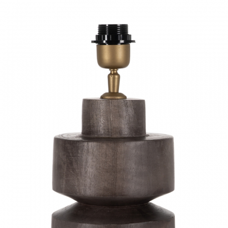 Baza lampa eleganta maro din lemn pentru decor natural|Accesorii pentru iluminat cald si rustic [4]