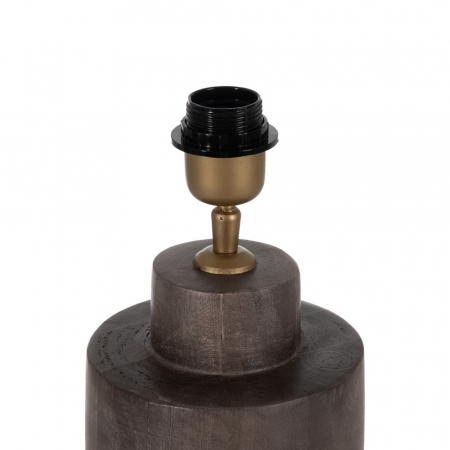 Baza lampa eleganta maro din lemn pentru decor natural|Accesorii pentru iluminat cald si rustic [3]