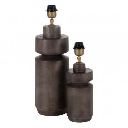 Baza lampa eleganta maro din lemn pentru decor natural|Accesorii pentru iluminat cald si rustic [2]