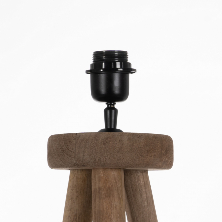 Baza lampa podea maro pentru spatii naturale|Accesorii inalte din lemn pentru iluminat relaxant [3]