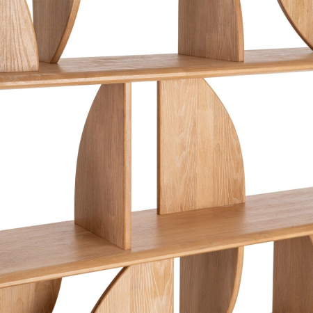 Bibliotecă din lemn de cauciuc cu design geometric [6]