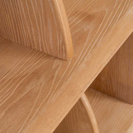 Bibliotecă din lemn de cauciuc cu design geometric [8]