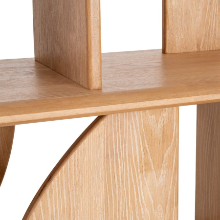 Bibliotecă din lemn de cauciuc cu design geometric [4]