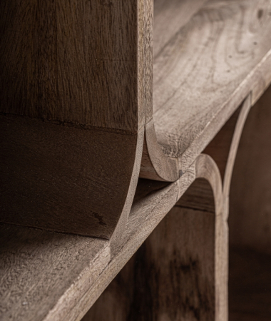 Bibliotecă GRID din lemn de mango maro [1]