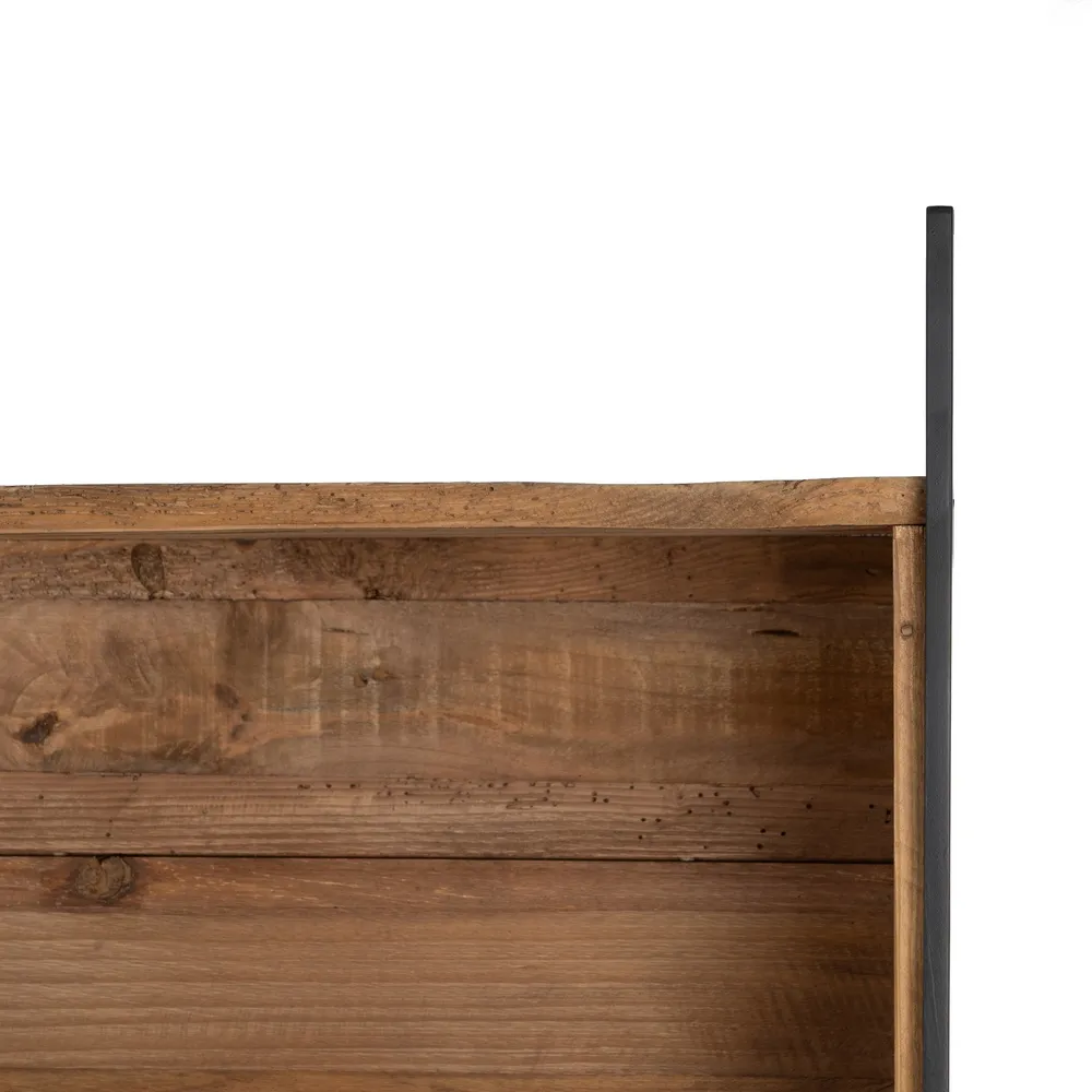 Biblioteca industriala lemn reciclat | Rafturi moderne [6]