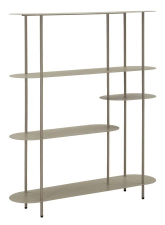 Biblioteci si Rafturi - Bibliotecă metalică modernă cu polițe ovale finisaj gri taupe