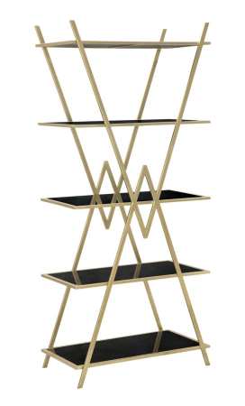 Biblioteca, rafturi, vitrine - Biblioteca aurie 5 rafturi | Mobilier elegant | CreativDeco