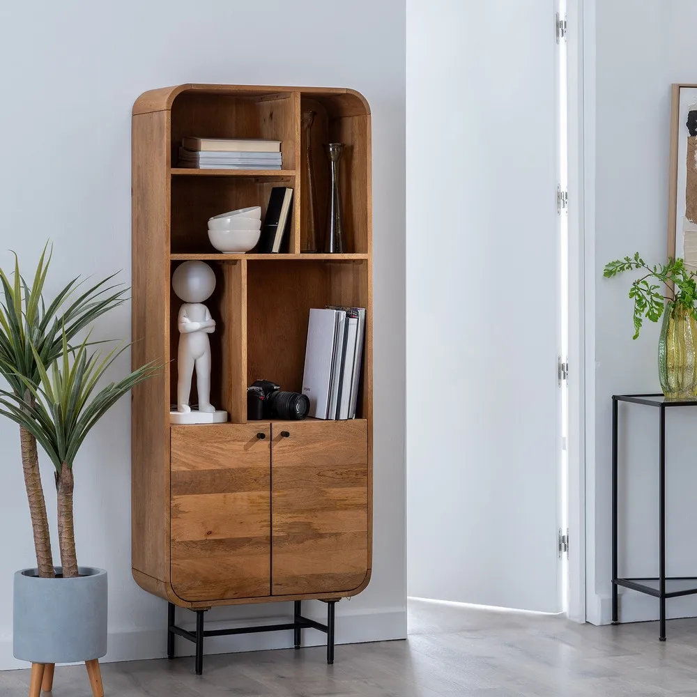 Biblioteca rotunjita mango | Mobilier organizare living modern [1]