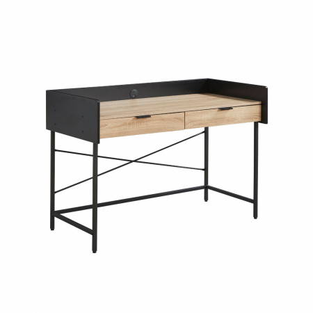 Birouri - birou 2 sertare natur negru Homi