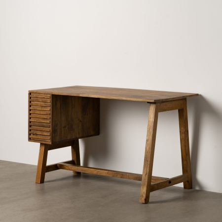 Birou din lemn de mango natural cu ușă decorativă [7]