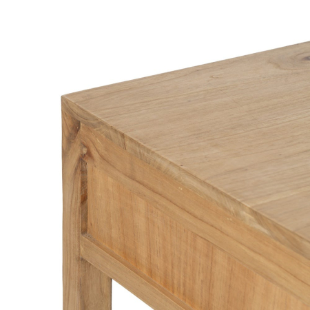 Birou din lemn de mindi cu 3 sertare fronturi teșite și cadru suplu cu traversă joasă [3]