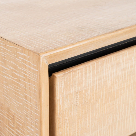 Birou din lemn natur cu picioare metalice negre și spațiu de depozitare – imagine principală [5]