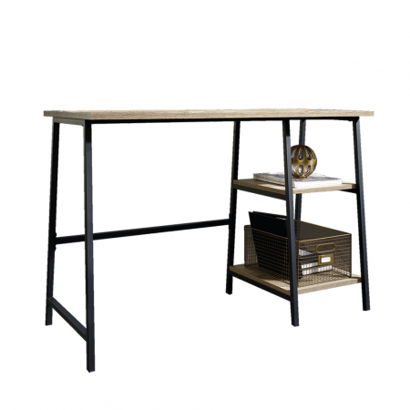 Birou Folder lemn natur cu structură metalică neagră – stil modern compact