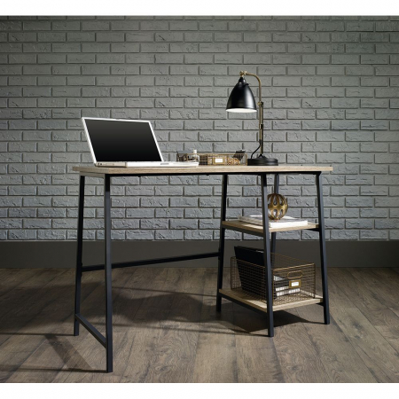 Birou Folder lemn natur cu structură metalică neagră – stil modern compact [1]