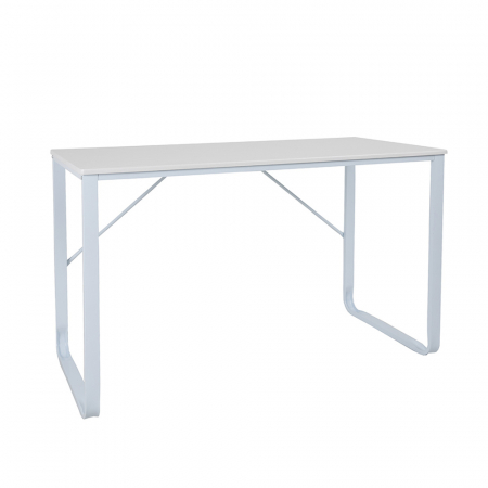 Birouri - Birou MDF alb Formula Desk cu cadru metalic alb