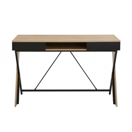 Birou stejar metal Double X cu sertar și blat generos [1]