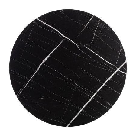 Accesorii mese - Blat masă rotund HPL negru marmorat