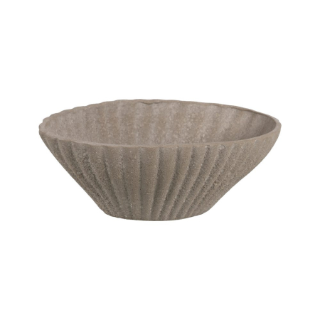 Boluri - Bol decorativ ceramică gri aspect piatră oval striat