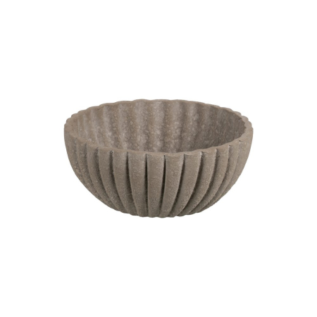 Boluri - Bol decorativ ceramică gri aspect piatră rotund striat