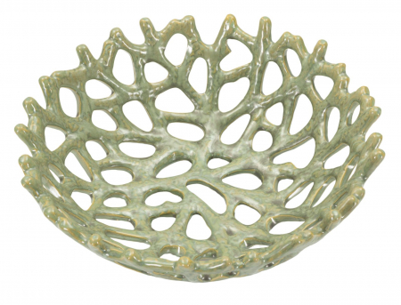 Bol decorativ ceramic verde Coral [2]