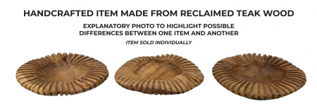 Bol decorativ din lemn de tec reciclat – piesă unică Geris Ø29 × 7 cm [5]