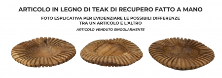 Bol decorativ din lemn de tec reciclat – piesă unică Geris Ø29 × 7 cm [4]