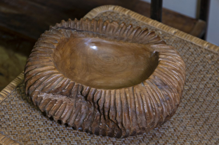 Bol decorativ lemn tec rotund [8]