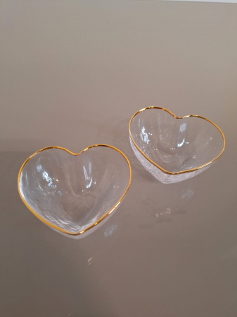 Bol Inima, sticla, transparent auriu - CreativDeco.ro [2]