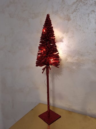 Obiecte decorative - Bradut Craciun Rosu cu led, plastic, creativdeco.ro