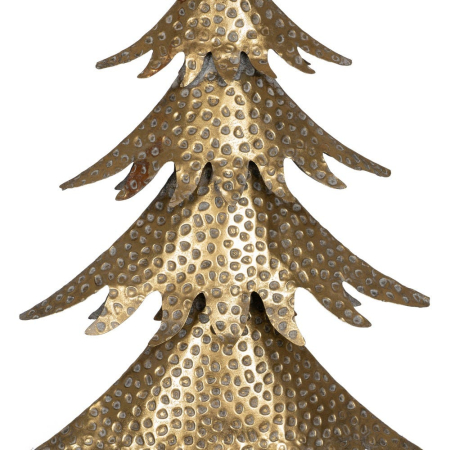 Brad decorativ auriu din metal cu stea și textură punctată 34 x 14 x 67.50 cm [4]