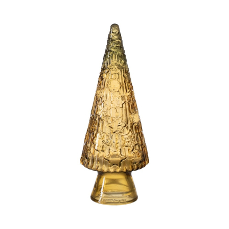 Obiecte decorative - Brad decorativ de Crăciun din sticlă reciclată galben TREE CHRISTMAS YELLOW RECYCLED GLASS 13 x 13 x 34 cm
