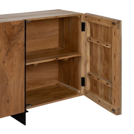 Bufet lemn acacia si metal pentru decor industrial|Mobilier natural pentru spatii organizate [5]