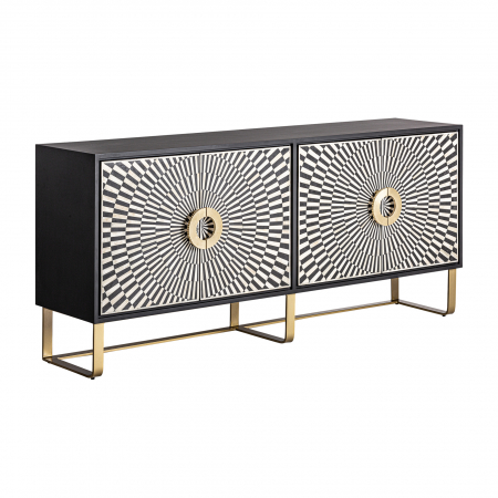 Comoda Art Deco MDF negru alb auriu|Comode elegante [1]
