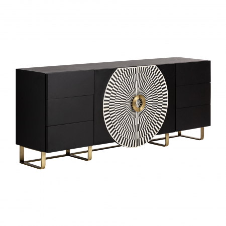 Comoda Art Deco MDF negru alb auriu|Comode luxoase [2]