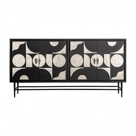 Comode si Bufete - Comoda contemporana MDF negru alb|Comode moderne