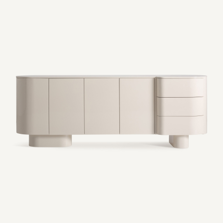 Mobilier - Bufet din MDF alb cald cu forme rotunjite și design fluid