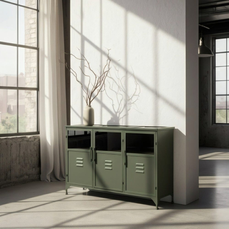 Bufet metal sticla industrial|Bufete industriale moderne