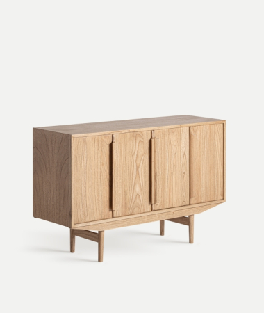 Comode si Bufete - Bufet sideboard din lemn de mindi maro – sideboard nordic cu 4 uși și compartimente practice