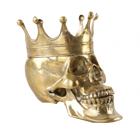 Obiecte decorative - Bust craniu Art Deco bronz auriu|Decoratiuni interioare luxoase