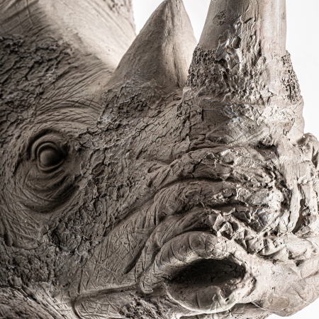 Bust rinocer scandinav gri|Sculpturi animale moderne [2]