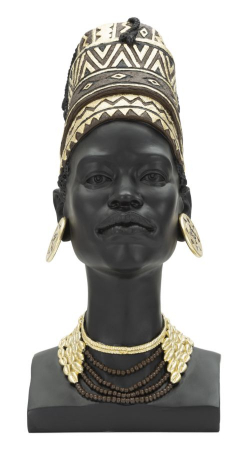 Bust Femeie Masai, rasina, negru auriu