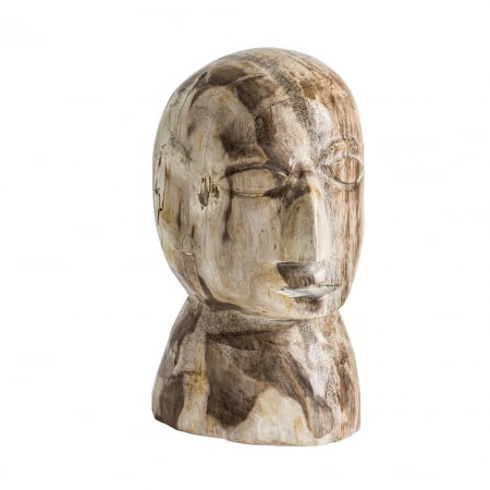 Unicate - Bust etnic lemn petrificat maro|Busturi decorative