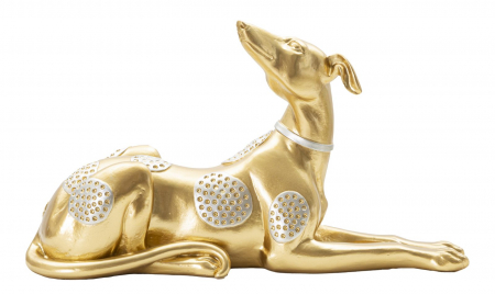 Obiecte decorative - Figurina caine culcat auriu - CreativDeco.ro  
