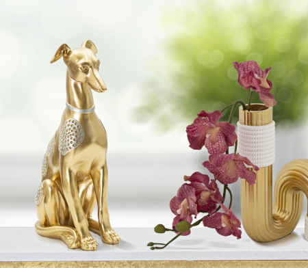 Caine decorativ sezand auriu - CreativDeco.ro   [4]