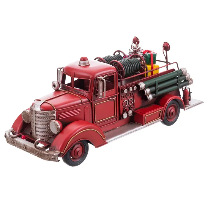 Obiecte decorative - Camionul de pompieri din metal aduce un aer nostalgic și plin de farmec în decorul tău de Crăciun. Cu detalii uimitoare în nuanțe de roșu și argintiu, acest accesoriu va crea o atmosferă festivă în casa ta. Ideal pentru colecția ta de decorațiuni de Crăciun, acest camion va adăuga originalitate și farmec. Achiziționează-l acum de la CreativDeco și transformă-ți sărbătorile!