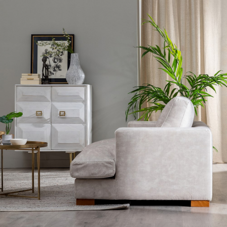 Canapea 2 Locuri Bej CreativDeco - Eleganta Minimalista pentru Living Modern [1]
