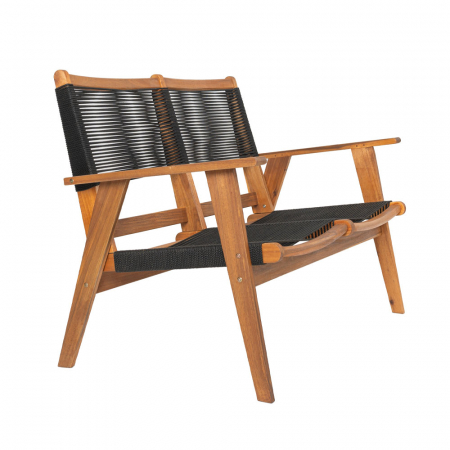 Mobilier Gradina - Canapea 2 locuri frânghie și lemn natural – model Cavo