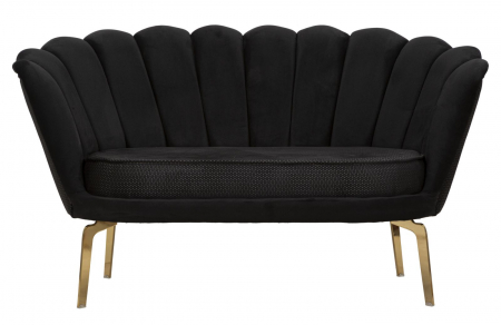 Canapea 2 locuri Viena Plus neagra, textil - creativdeco.ro [3]