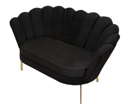 Canapea 2 locuri Viena Plus neagra, textil - creativdeco.ro [4]